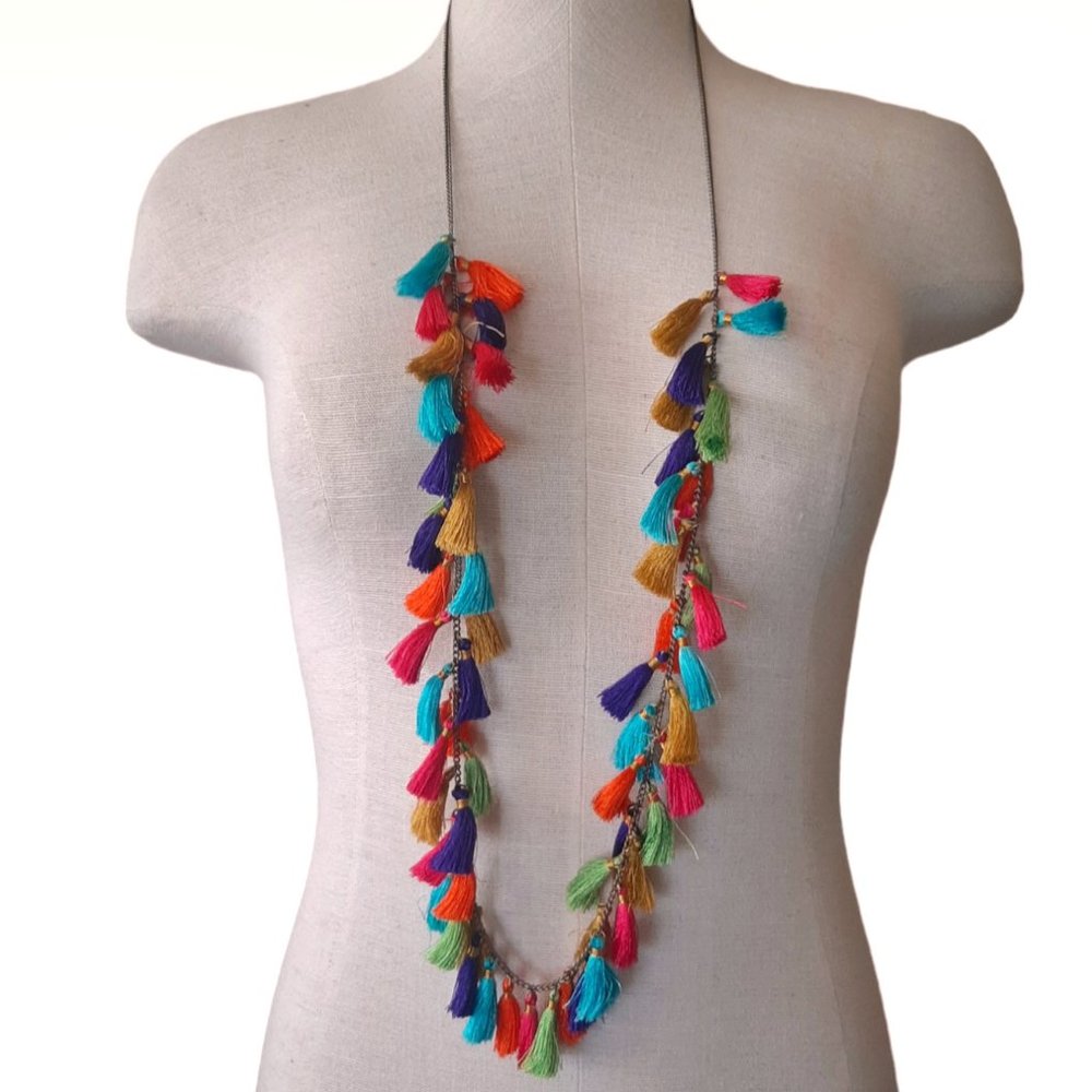 Lena Bernard Rainbow Tassel Necklace